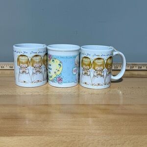 Set of Three Vintage Coffee Mugs Cups Hallmark Precious Moments